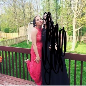 Coral Prom Dress: evening wear: halter neck